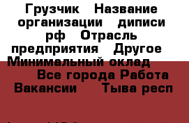 Грузчик › Название организации ­ диписи.рф › Отрасль предприятия ­ Другое › Минимальный оклад ­ 13 500 - Все города Работа » Вакансии   . Тыва респ.